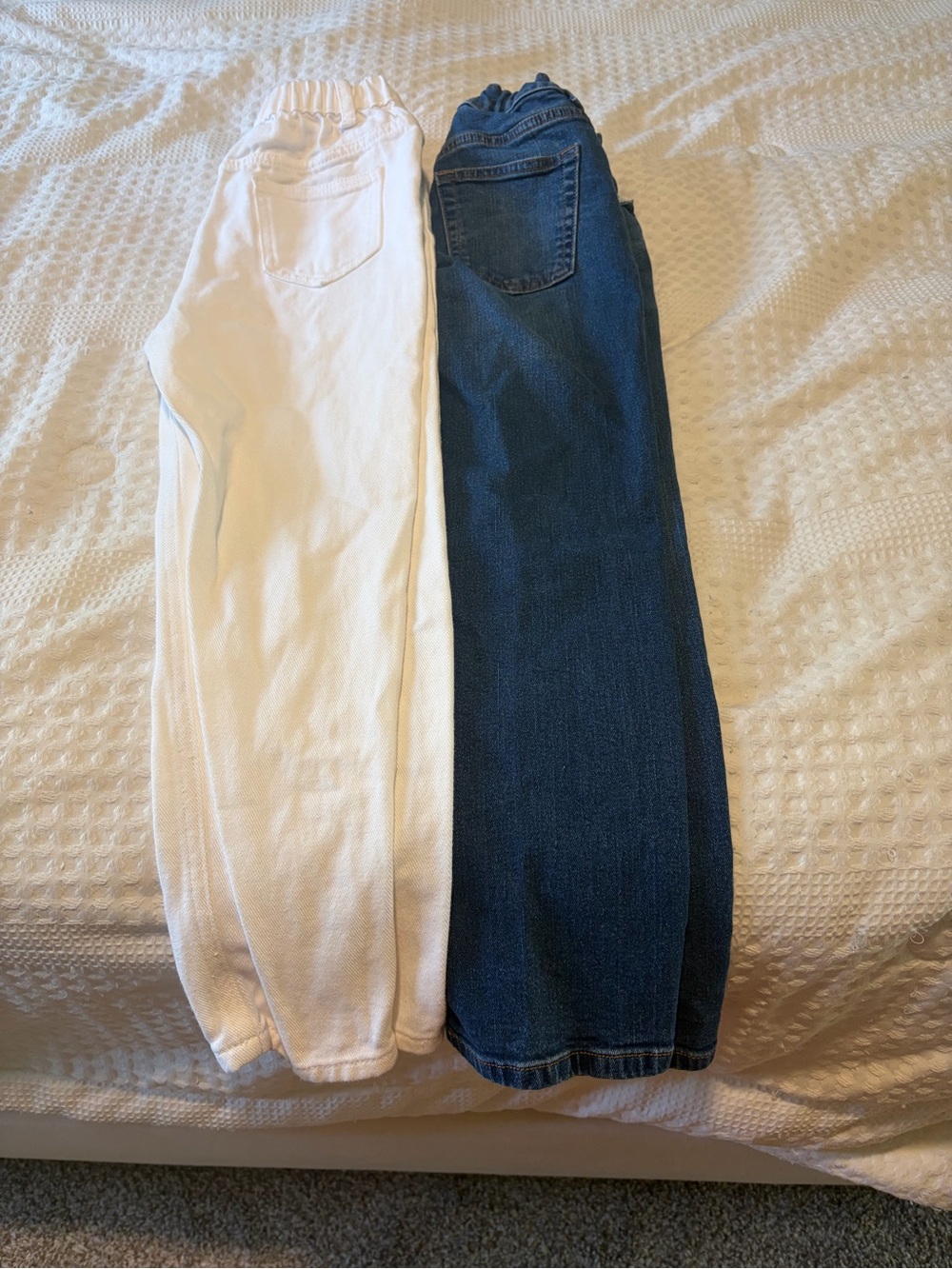 Bundle Sale: Sonoma & SHEIN Kids Jeans Duo - White and Dark Blue Denim